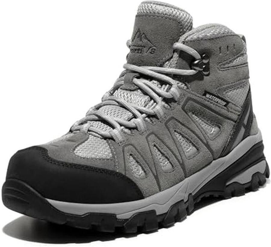 Waterdichte Wandellaarzen voor Dames Outdoor Trekking en Camping Lichtgrijs