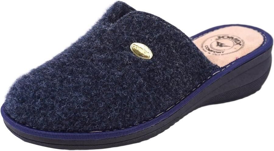 Comfortabele Dames Winterslippers met Vilten Bovenkant Anatomische Muiltjes met Sleehak