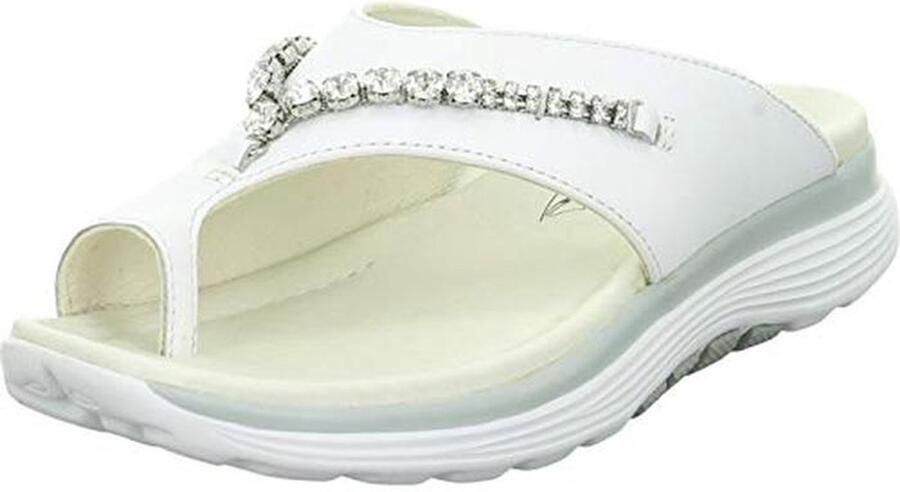 Comfortabele Damesschoenen Slippers Wit Echt Leer met Uitneembare Binnenzool