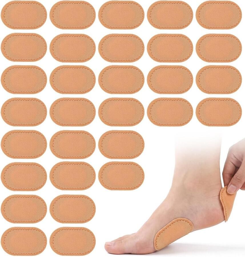 Comfortabele drukbeschermingsringen voor eelt pleisters van katoen 30 stuks voor en in sneakers en hoge hakken geel