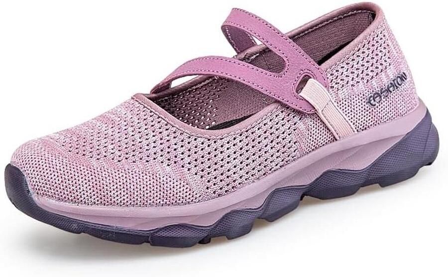 Ademende damessneakers met klittenband Lichte en comfortabele wandelschoenen