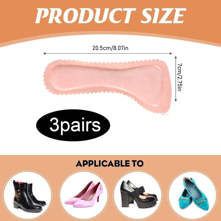 Comfortabele en ademende inlegzolen 3 paar zelfklevende antislipzolen voor hoge hakken en sandalen schokabsorberende voetbedden