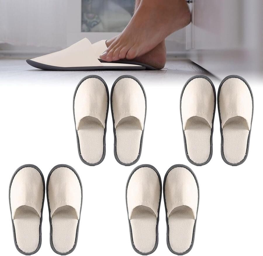 Comfortabele en ade de wegwerpslippers voor gasten unisex ideaal voor spa en familie 2 paar
