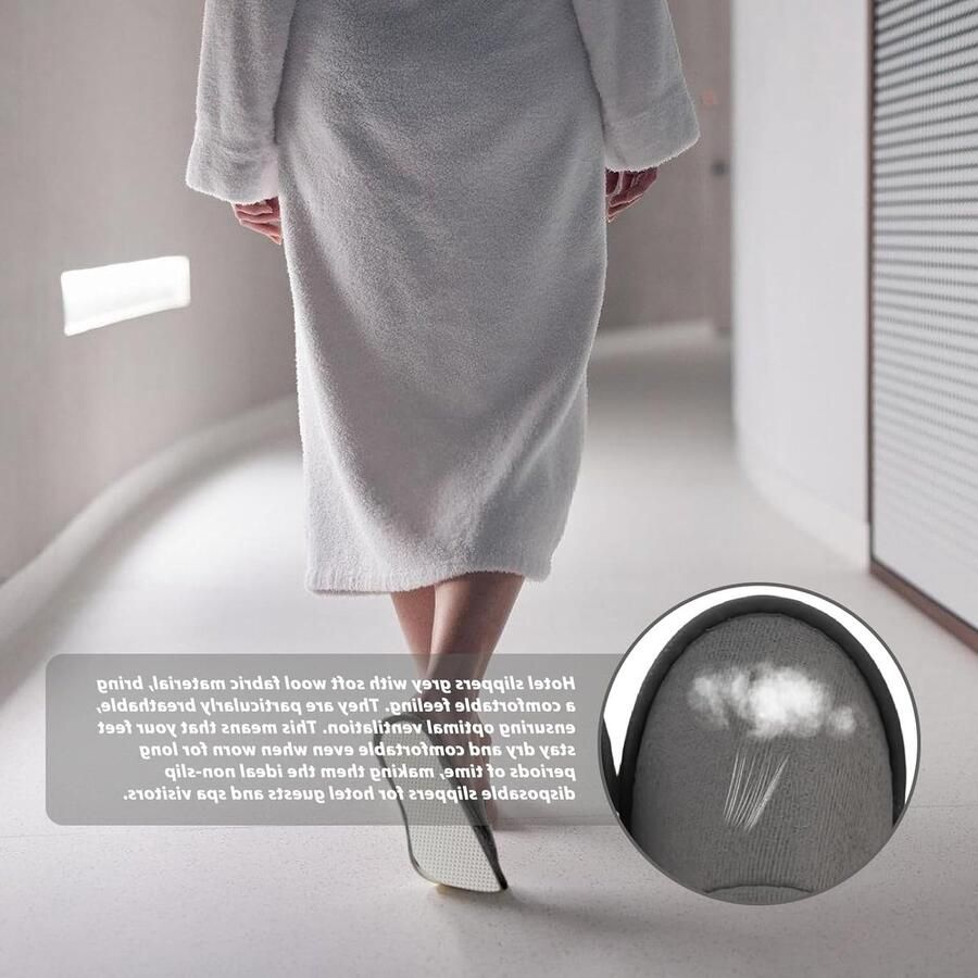 Comfortabele en Ade de Wegwerpslippers voor Hotelgasten en Spa Grijs Antislip Unisex Paar