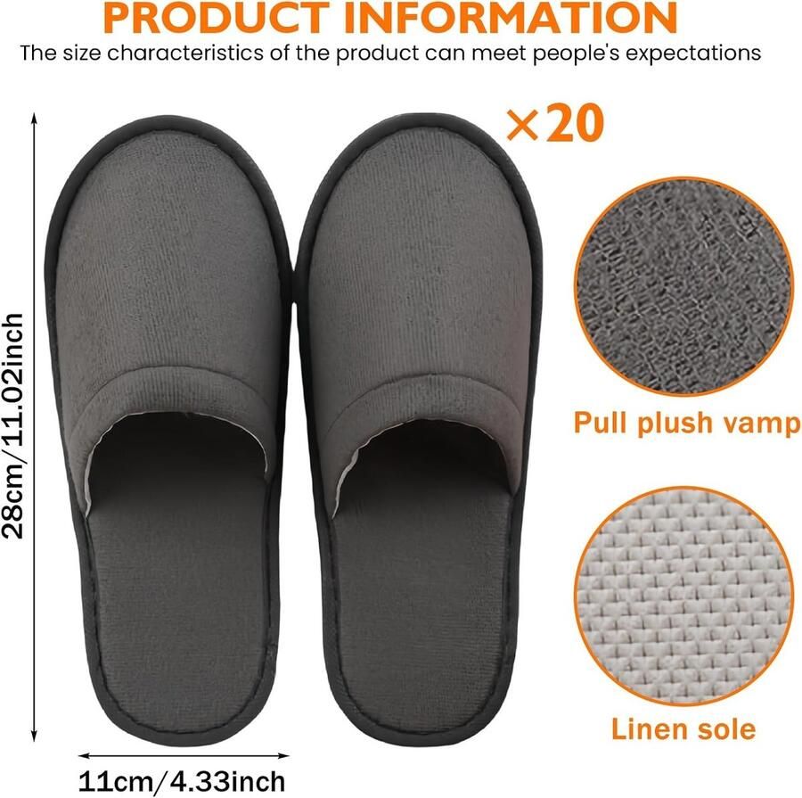 Comfortabele en Draagbare Antislip Slippers voor Thuis Hotel en Reizen Unisex Badslippers 11x11x (Grijs)