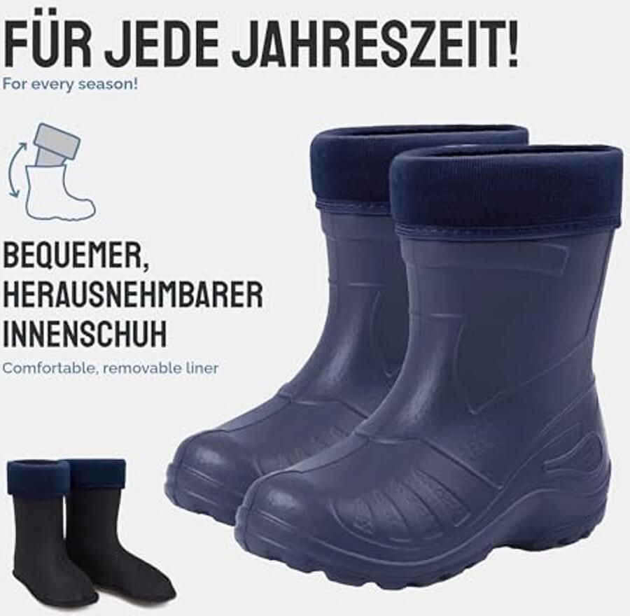 Comfortabele en lichtgewicht kinderrubberlaarzen voor en