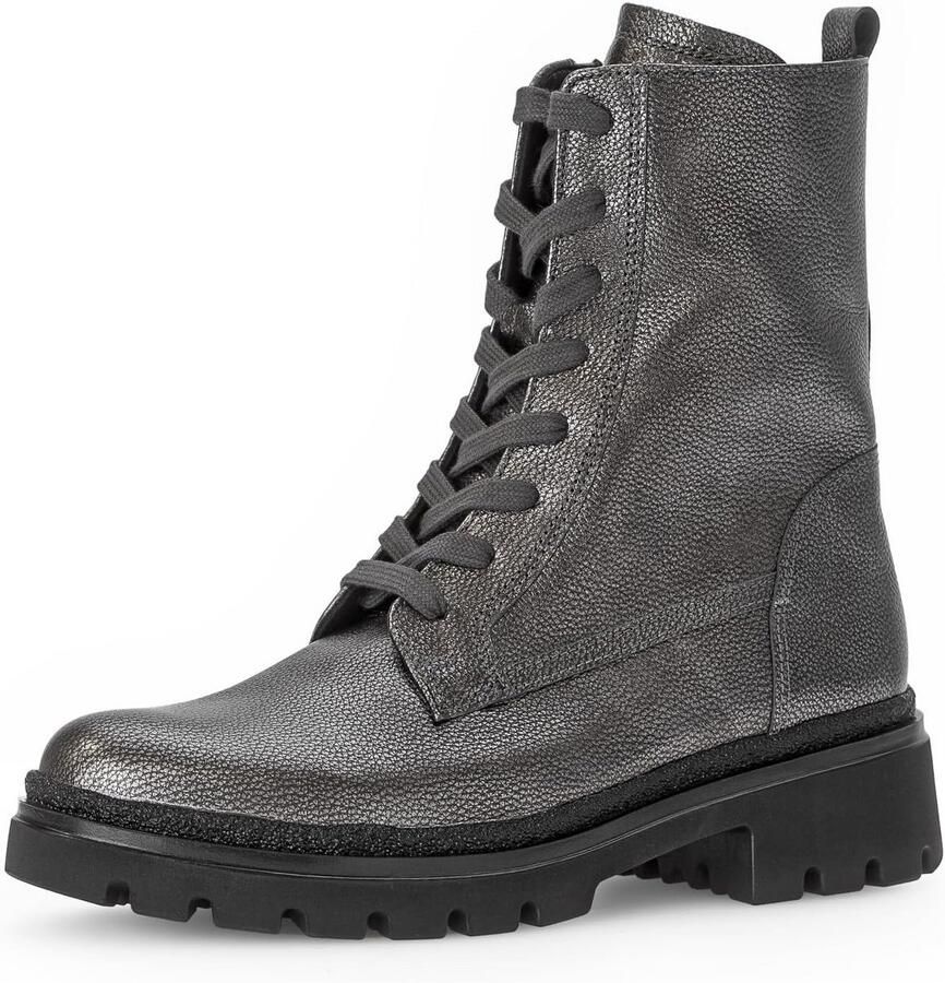 Comfortabele Enkellaars Dames Extra Breedte G Laars Leren Combat Boots
