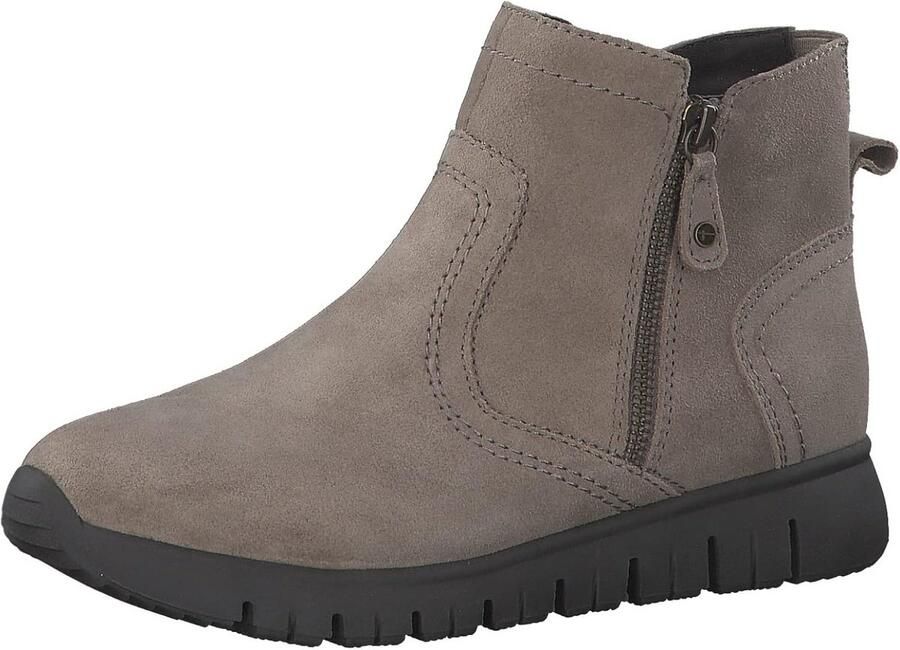 Comfortabele Enkellaarsjes Dames Taupe Extra Breedte Fit