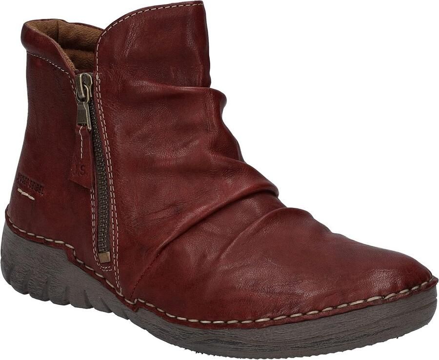 Comfortabele Enkellaarzen met Rits en Uitneembaar Voetbed Brede Pasvorm