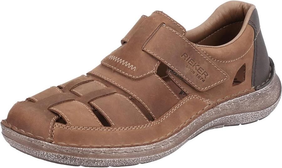 Comfortabele Heren Instapschoenen Suède Bruin met Klittenband