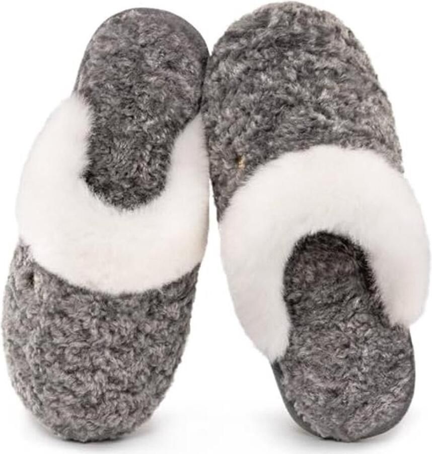 Comfortabele Fuzzy Memory Foam Slippers voor Dames Luxe Pluizige Kraag