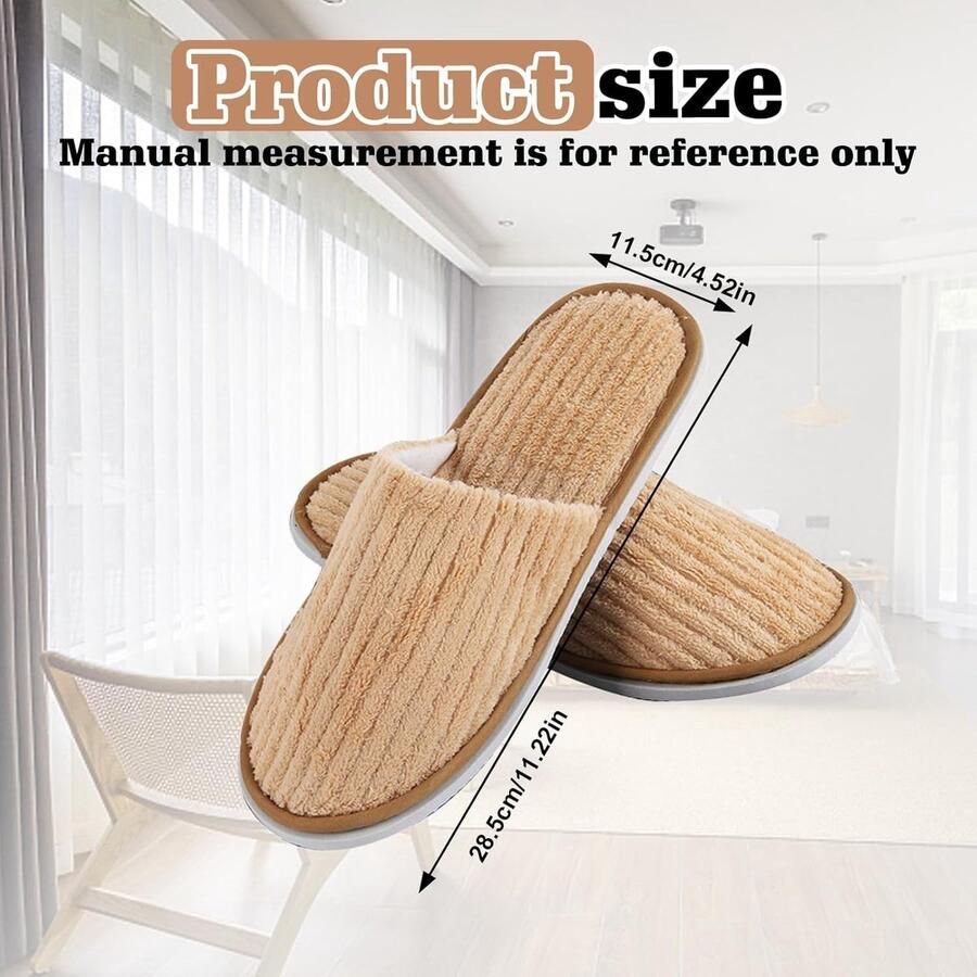 Comfortabele Gastenslippers van Terry Cloth 6 Paar Wasbare Antislip Slippers voor Thuis en Hotelgebruik Universele x