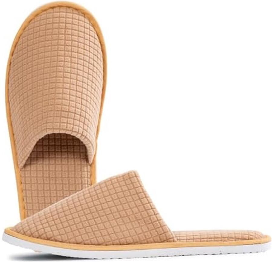 Comfortabele gastenslippers voor en badstof spa en hotelslippers 4 paar