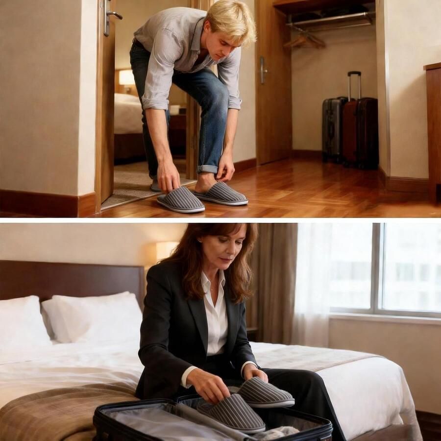 Comfortabele Gastenslippers voor Hotel en Thuis 10 Paar Wasbare Antislip Fleece Slippers in voor Spa en Reisgebruik
