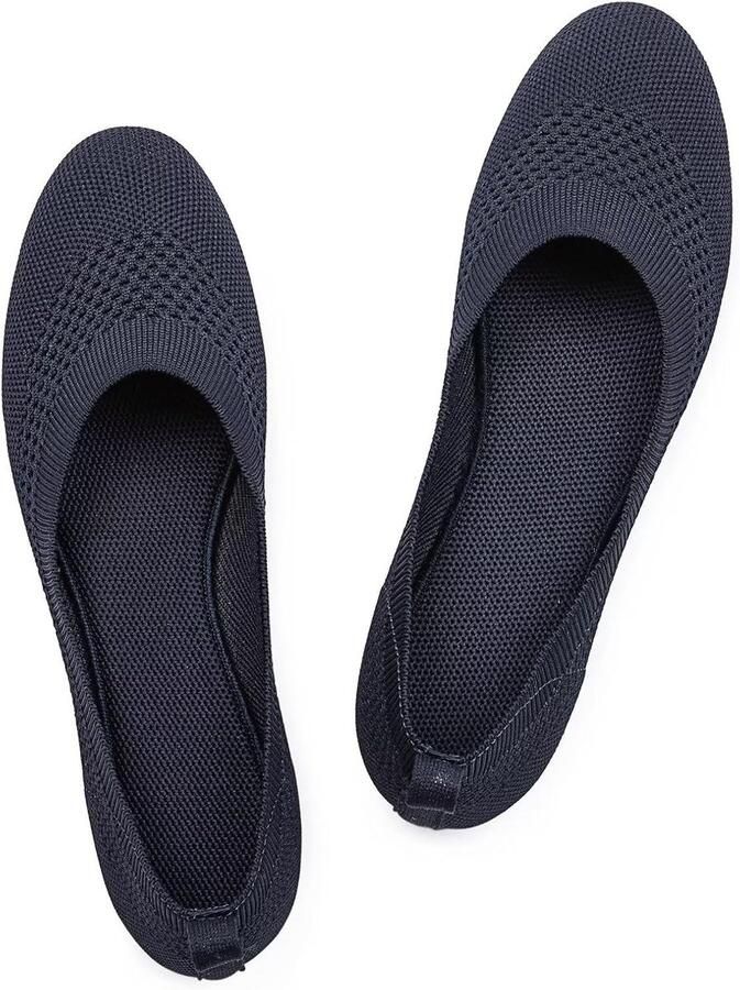 Comfortabele Gebreide Ballet Flats Dames Slip On Pumps met Ronde Neus