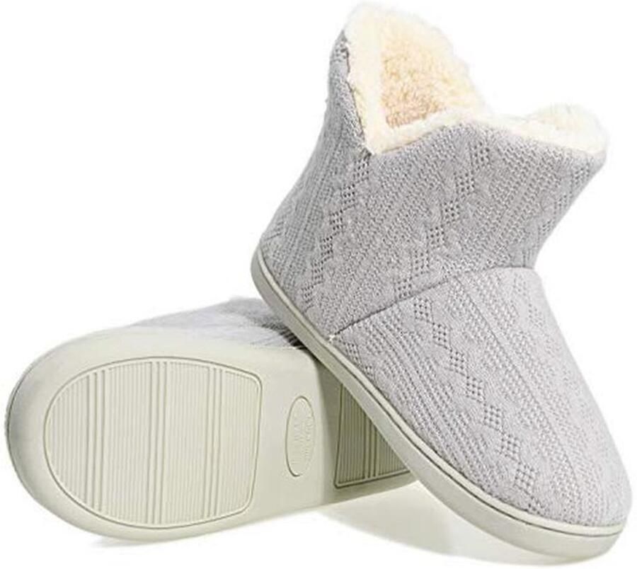 Comfortabele gebreide pantoffels voor en antislip warm en zacht
