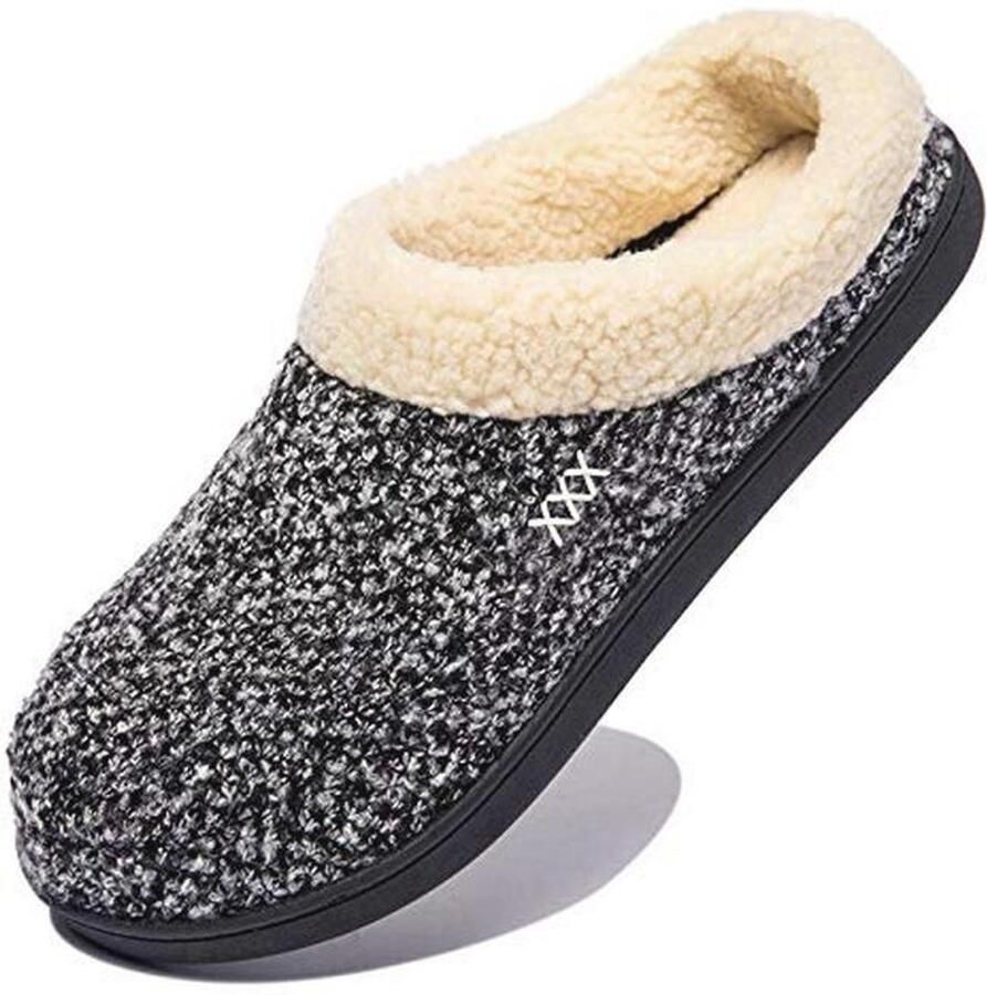 Comfortabele Geheugenfoam Slippers voor Dames Zachte Pluche Lamswollen Slippers voor Binnen en Buiten