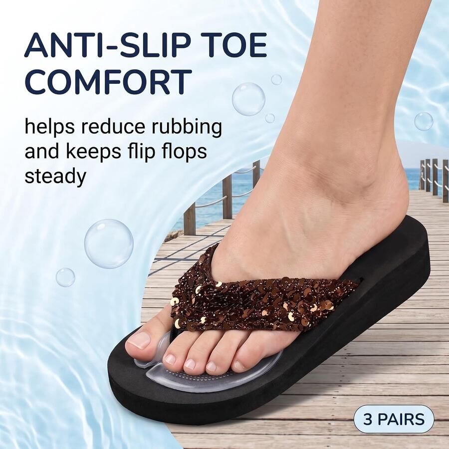 Comfortabele gel teenslippers met antislip pads bescher tegen wrijving en blaren ideaal voor warme dagen en strandactiviteiten