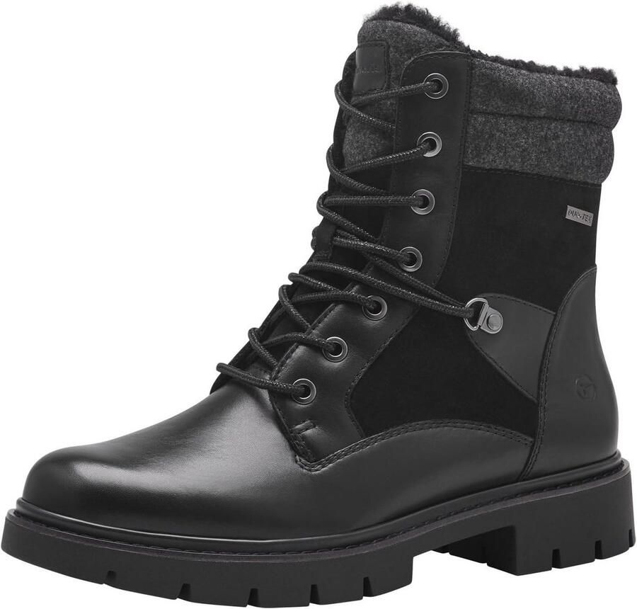 Comfortabele Gevoerde Dameslaarzen Met Veters Warme Winterlaarzen