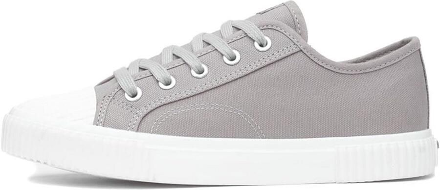 Comfortabele Grijze Stoffen Dames Sneakers