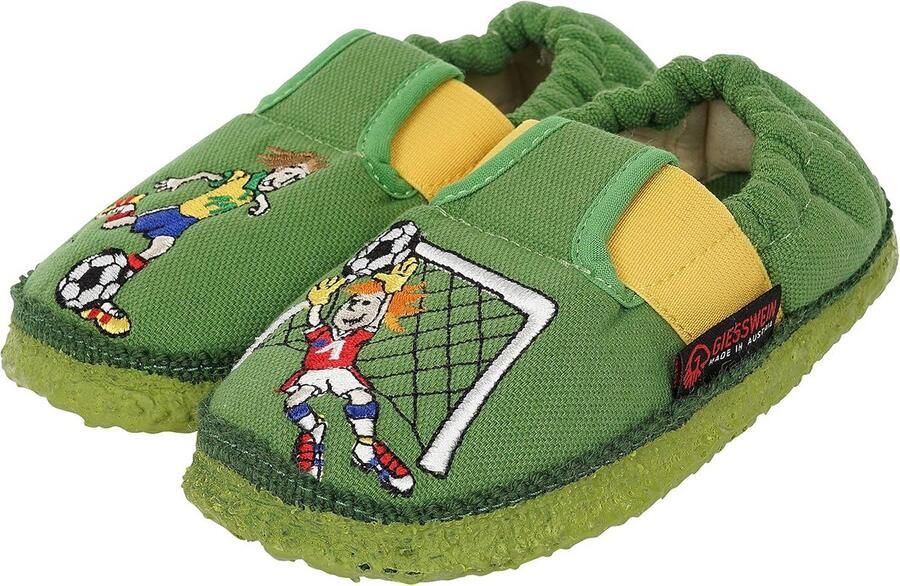 Comfortabele groene jongens pantoffels met elastische tailleband