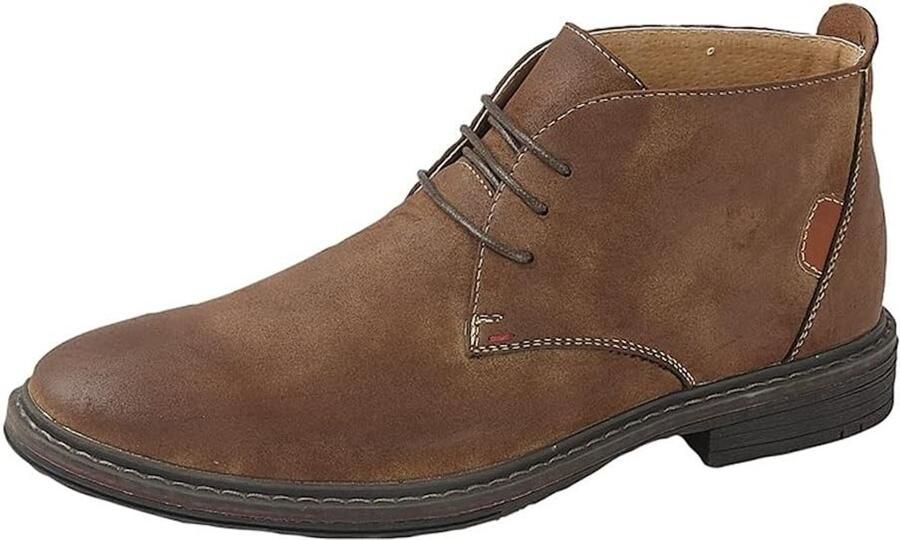 Comfortabele Heren Enkellaarzen in Faux Nubuck Suède Look