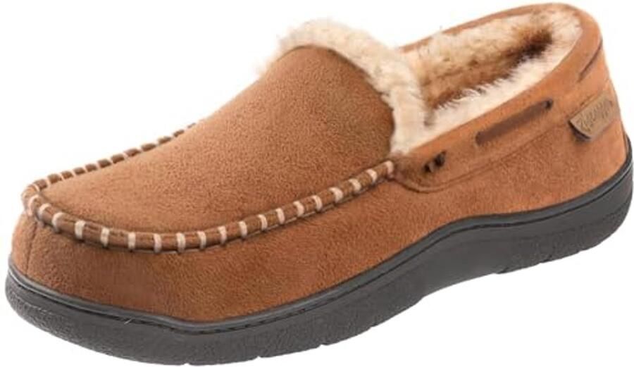 Comfortabele Heren Mocassin Pantoffels met Traagschuim en Pluche Voering