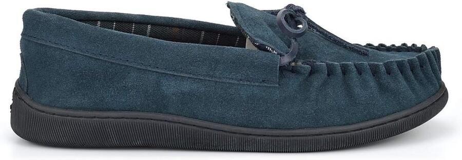 Comfortabele Heren Mocassin Pantoffels van Suède met Rubberen Zool