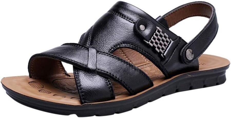 Comfortabele Herensandalen Outdoorsandalen Leer Antislip Wandelsandalen