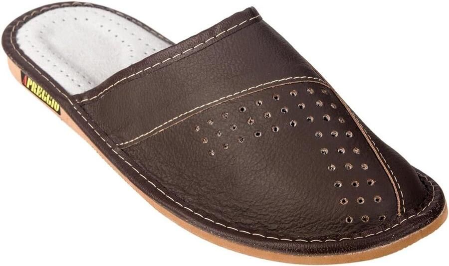 Comfortabele Heren Pantoffels 100% Leer Zwarte Vast Profielzool Handgemaakt