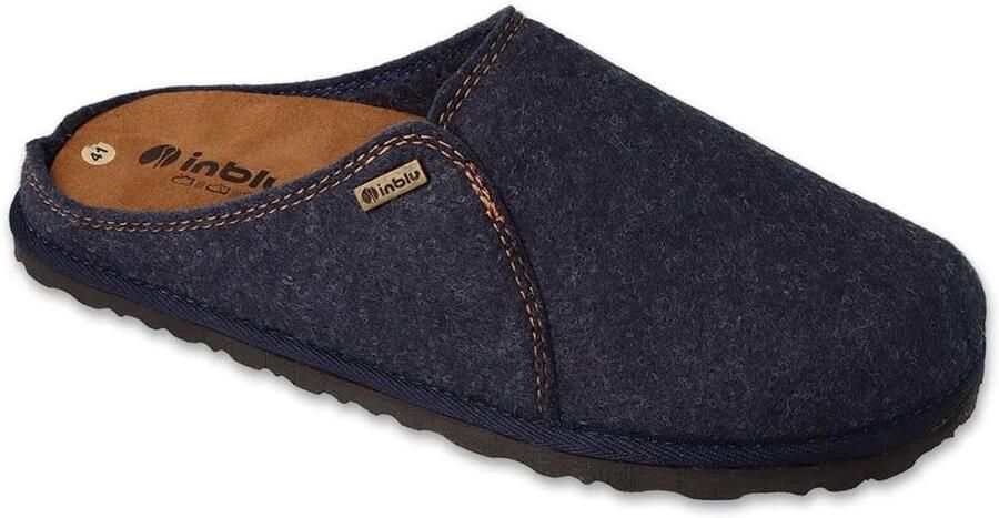 Comfortabele Heren Pantoffels Eco Vilt Zachte Voering Uitneembare Leren Inlegzool