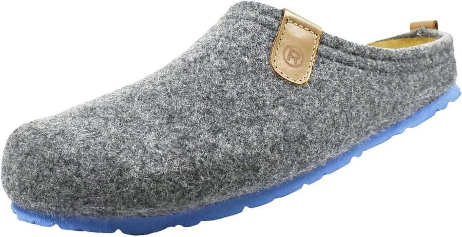 Comfortabele Heren Pantoffels Grijs met Uitneembaar Voetbed Breedte G