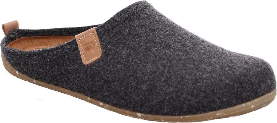 Comfortabele Heren Pantoffels Grijs Vilt met Uitneembaar Voetbed Breedte G