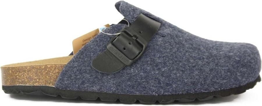 Comfortabele Heren Pantoffels Groen Vilt met Anatomisch Voetbed en Verstelbare Gesp