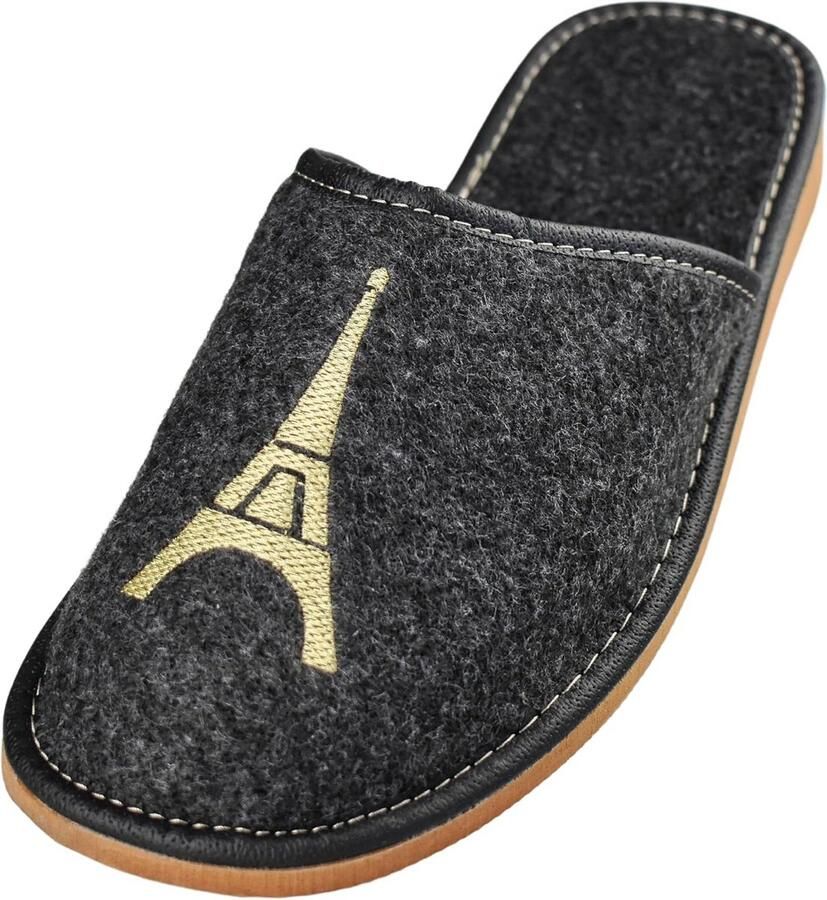 Comfortabele Heren Pantoffels met Borduring en Antislipzool