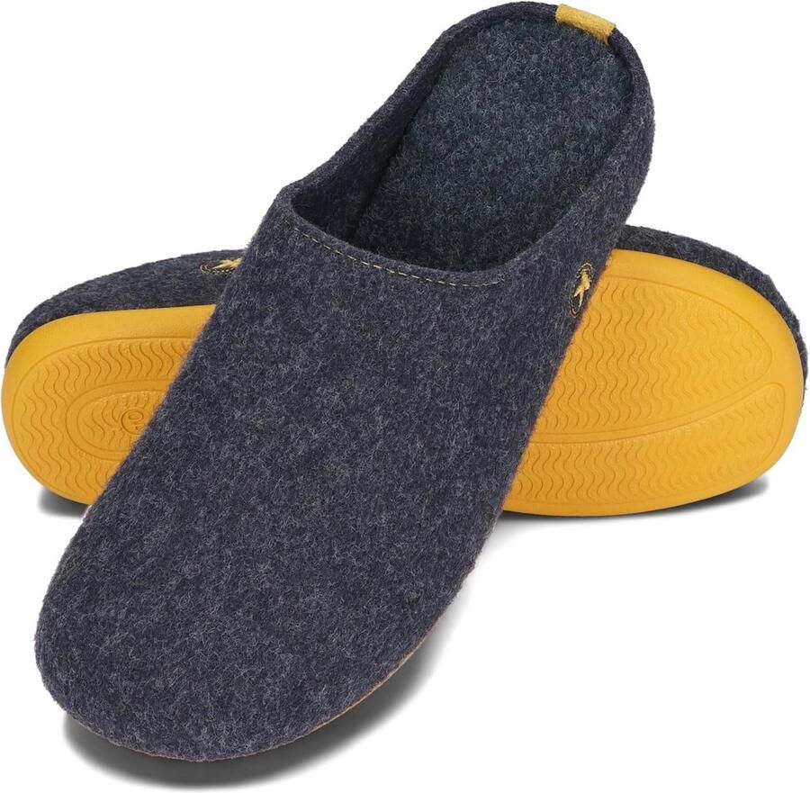Comfortabele Heren Pantoffels met Flexibele Rubber Zool Vilt Binnen & Buiten