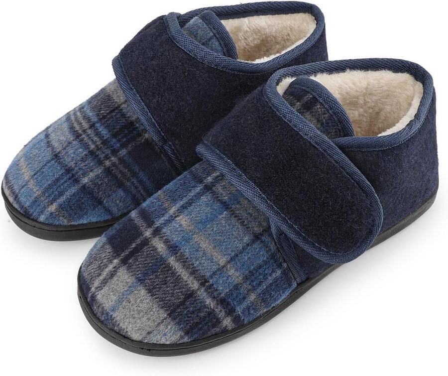 Comfortabele Heren Pantoffels met Traagschuim en Klittenband Voor Binnen en Buiten