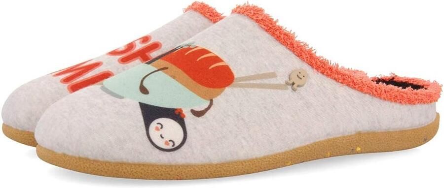 Comfortabele Heren Pantoffels Sushi Tijd Zachte Badstof Slipper met Lichte Zolen