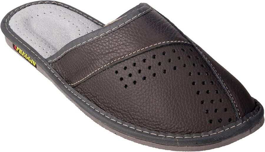 Comfortabele Heren Pantoffels van 100% Leer Handgemaakt met Stevige Rubberzool