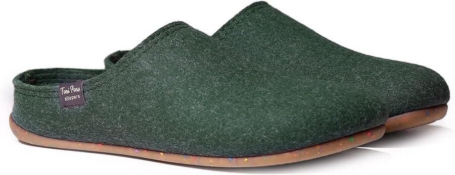 Comfortabele Heren Pantoffels van Gerecycled Vilt Slippers met Rubberen Zool