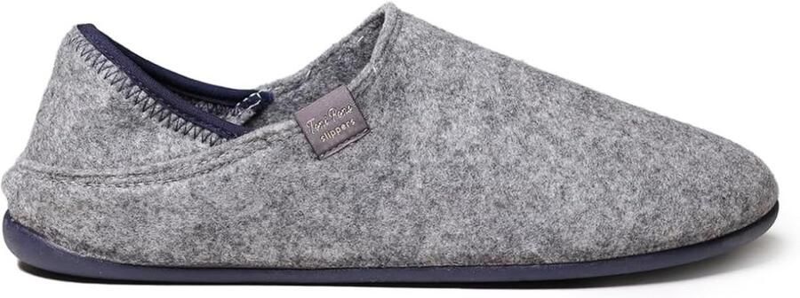 Heren Pantoffels van Gerecycled Vilt met Rubberen Zool Comfortabele Thuisschoenen