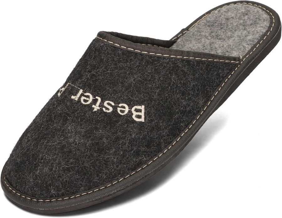 Comfortabele Heren Pantoffels van Natuurlijk Vilt Antislip Zolen