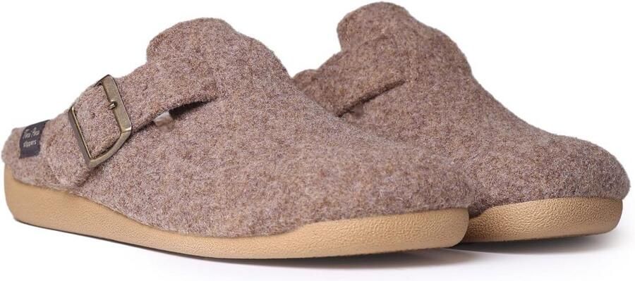 Comfortabele Heren Pantoffels van Vilt met Antislipzool en Verstelbare Gesp