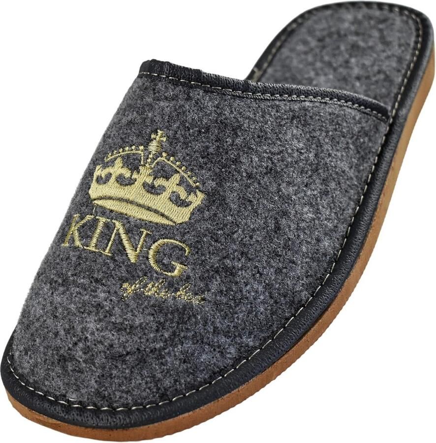 Comfortabele Heren Pantoffels van Vilt met Rubberen Zolen