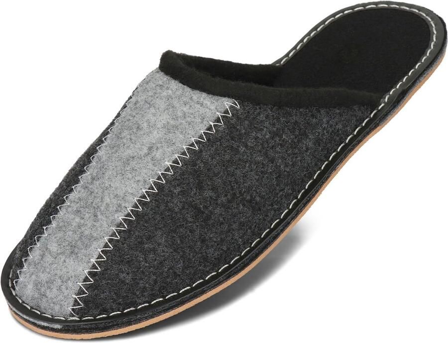 Comfortabele Heren Pantoffels van Vilt met Rubberen Zool