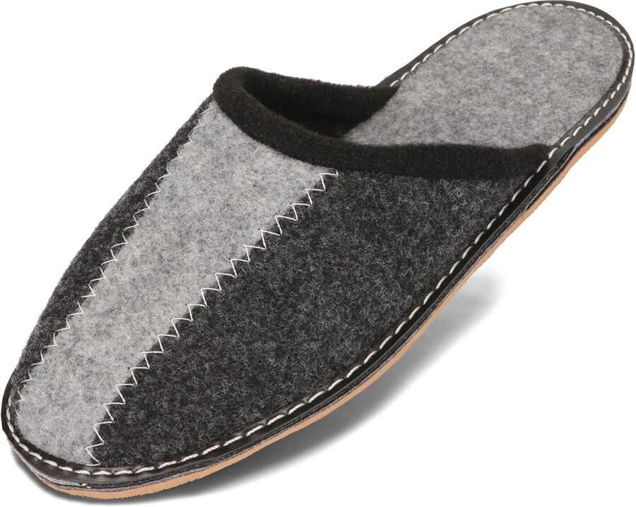 Comfortabele Heren Pantoffels van Vilt met Rubberen Zool Lichte Huispantoffels