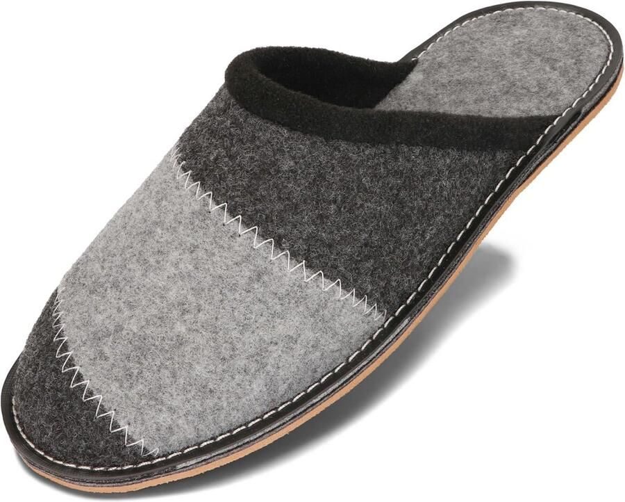 Comfortabele Heren Pantoffels van Vilt Rubberen Zool Lichtgewicht Thuisslippers