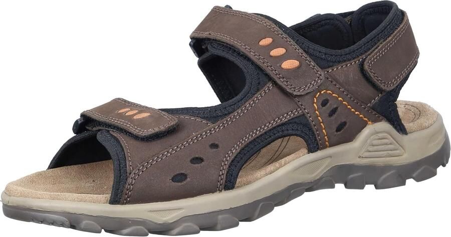 Comfortabele Heren Sandalen Bruin Nubuckleer