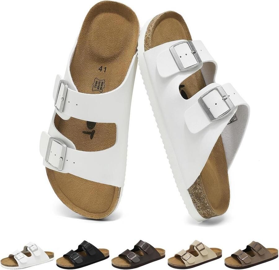 Comfortabele Heren Sandalen met Verstelbare Riemen en Kurken Voetbed