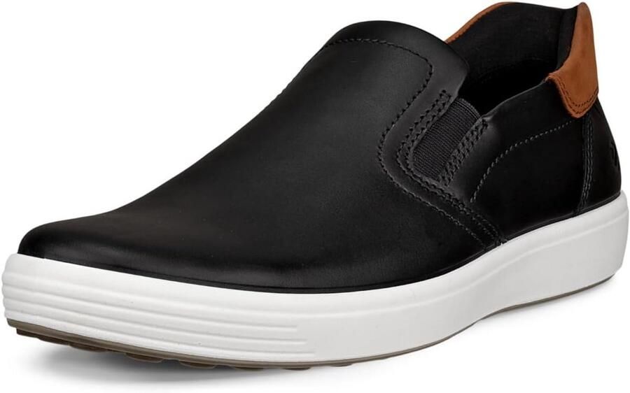 Comfortabele Heren Sneakers Slip-On Zwart Cognac
